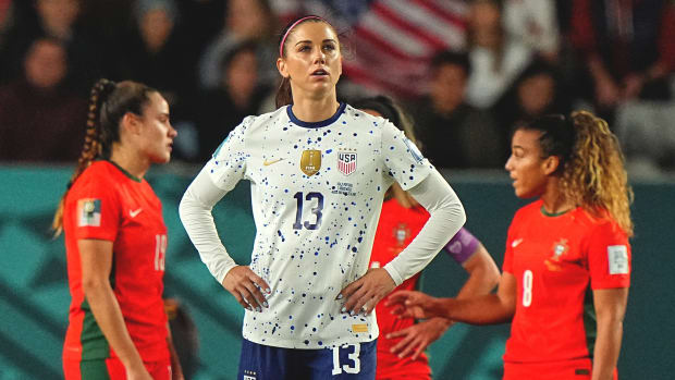 Alex Morgan during a game against Portugal